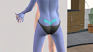 Animated 3D Lesbian Porn - Blue Elf Woman Fucking Young Woman Pussy with Strap-on Then Licking