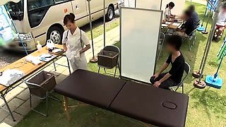 Naughty Asian nurse in uniform gets fucked in the outdoors