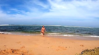 Blonde Babe's Naked Swim in the Ocean