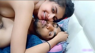 Indian Cute Girl Fucking in Hotel room by her boyfriend Lip Kissing and Licking Pussy Hindi Audio