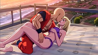 Android 18 & Krillin Beach House Passion - Romantic 3d Anime