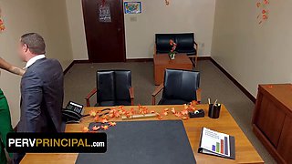 Vivianne is back once more in the pervert principal’s office, & she has to save her step daughter