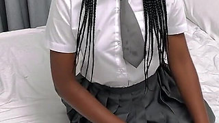 Stepdaughter for Stepdad's Pleasure - Creampie Ebony College Girl