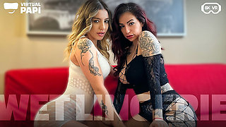 Wet Lingerie (italian Threesome)