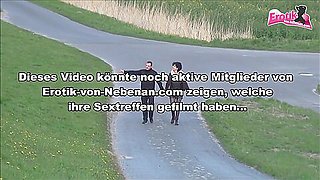 German Old Granny Have Outdoor Public Sex With Young Cock