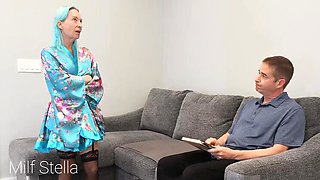 Bible Salesman Fucks MILF Stella With Big Tits – Religious Footjob Roleplay