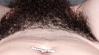 Bushy Girl's Pussy - Close-Up View