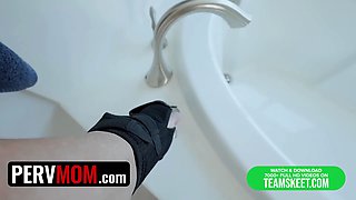 Step mother nurses her step son back to health with hot showers, massages, handjobs, blowjobs & porno