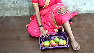 Desi bhabhi selling a mango and fucking a customer