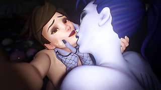 Overwatch's Widowmaker and Tracer in Explicit 3D Animation