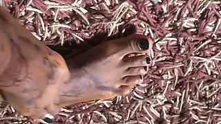 Hot Ebony Babe Foot Massage Section