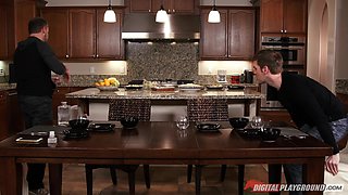 Eva Lovia's Seductive Parody Play in Lesbian Kitchen Heat