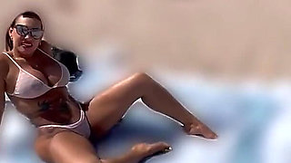 POV Fucking on the Beach with a Fan, Deep Blowjobs, Doggystyle and Missionary Outdoors