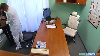 Faux clinic - russian patient got my enormous rod out then took a cumshot all over her apartment belly