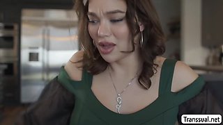Teen blonde hide under the table and suck 2 dicks