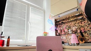 Peeing blonde fetish babe uses toy in her tight pussy