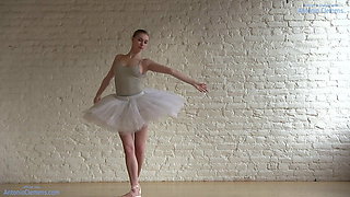 Nude ballerina Annett A dances and her athletic body shows wonders of flexibility and grace.
