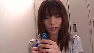 Redhead babe Ibuki has a solo orgasm