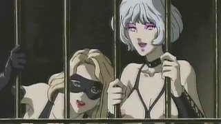 Anime teen sucking cock in a cell