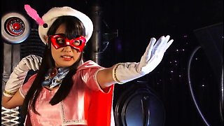 Pretty Asian girl in a funny costume enjoys a deep fucking