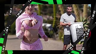Beautiful Girl In Black Fishnet Bodysuit Lets Her Muscular Boyfriend Dominate Fuck Her
