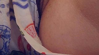 Horny girl next door - gets herself off outside
