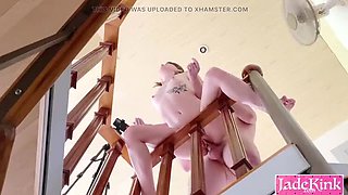 Dominant Daddy Rough Fucks Submissive Slut on Staircase - Hardcore POV