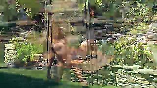 Bunny strips in sexy outdoor scene to play - WeAreHairy