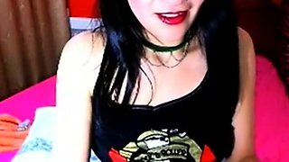 Emo Cam Girl Plays with Dildo