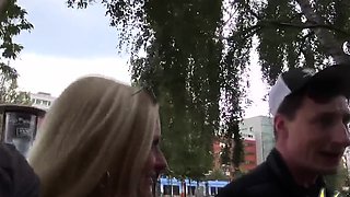 3way public fucked German lady swallows