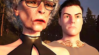 The old Granny sad wife