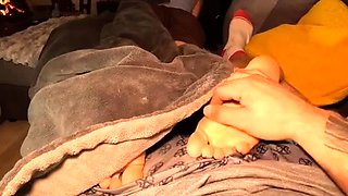 NattyBeauty - Exchange Student’s Unaware Footjob - Sticky