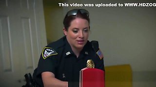Sexy mature police women punish a guy by milking his cock dry