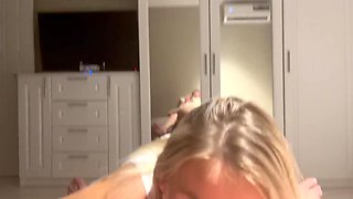 First Person Sex. Big Tit Blonde Sucks and Rides My Cock 2