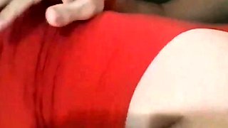Wife's fleshy suck off with spunk all over her jugs -