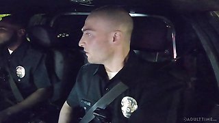 Horny cop teaches a young woman some good manners by fucking her brains out