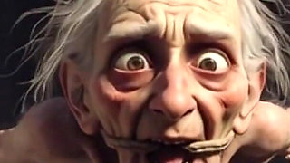 Granny in Rope Bondage - Hairy Pussy & Anal Creampie Desire