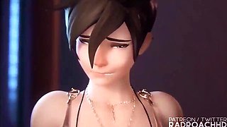 Widowmaker gets vendetta by pounding Tracer and leaving her coated in jizz