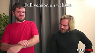 3-way porno - a lovely teenie with little knockers is banged by 2 men in a threesome