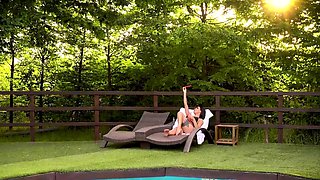 Martina Smeraldi enjoys with two big black cocks