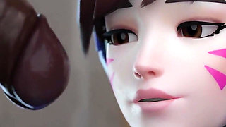 Hot D.va BBC Deepthroat Service & Tight Pussy Fuck in Condom - 3D Overwatch Animation