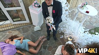 Vip4k. hot bride is having a aggressive sex with a sir of ceremonies, guests are perplexed