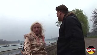 Pierced Milf Gets Horny Outside and Rides Bare