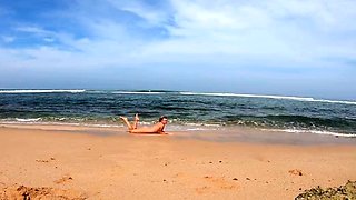 Blonde Babe's Naked Swim in the Ocean