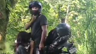 Bikers veer off the road for a quickie