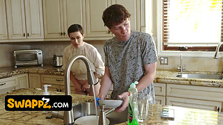 Busty Stepmoms Kenzie Taylor and Olive Glass Arrange a Naughty Son Swap