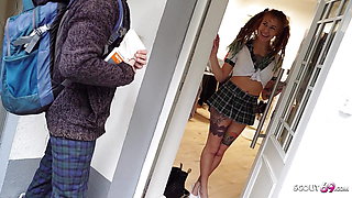 German Dreadlocks College Girl Julia Juice seduce to Fuck by Teacher