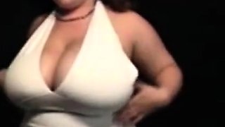 Big-Titted BBW Strips Out of Her White Dress