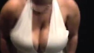 Big-Titted BBW Strips Out of Her White Dress