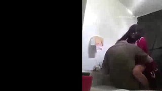 New Instagram Viral Risky Office Sex: Government Employee in Red Suit Bathroom Quickie